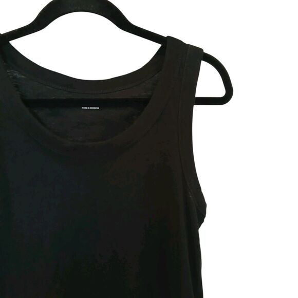 MADEWELL WOMEN'S TRUE BLACK WHISPER COTTON SCOOPNECK RIBBED TRIM TANK TOP Sz L - Picture 4 of 11